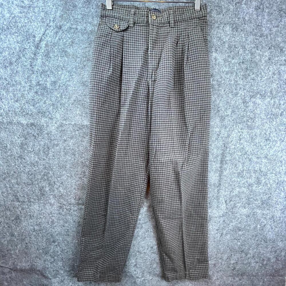 Vintage Lee Pants Womens‎ 8P Brown Plaid Academia Career Office Professor